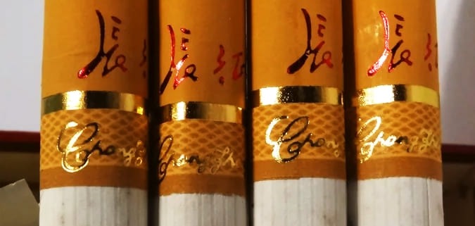 Close-up of Huang Guo Shu Cigarettes