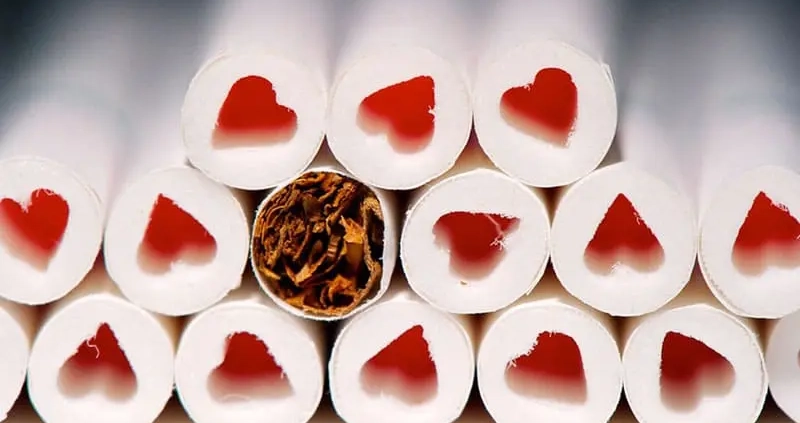 Heart-shaped cigarette filter